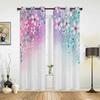 Plant Color Floral Watercolor Natural Grommet Curtains for Bedroom Living Room Home Decor Window Treatments Drapes