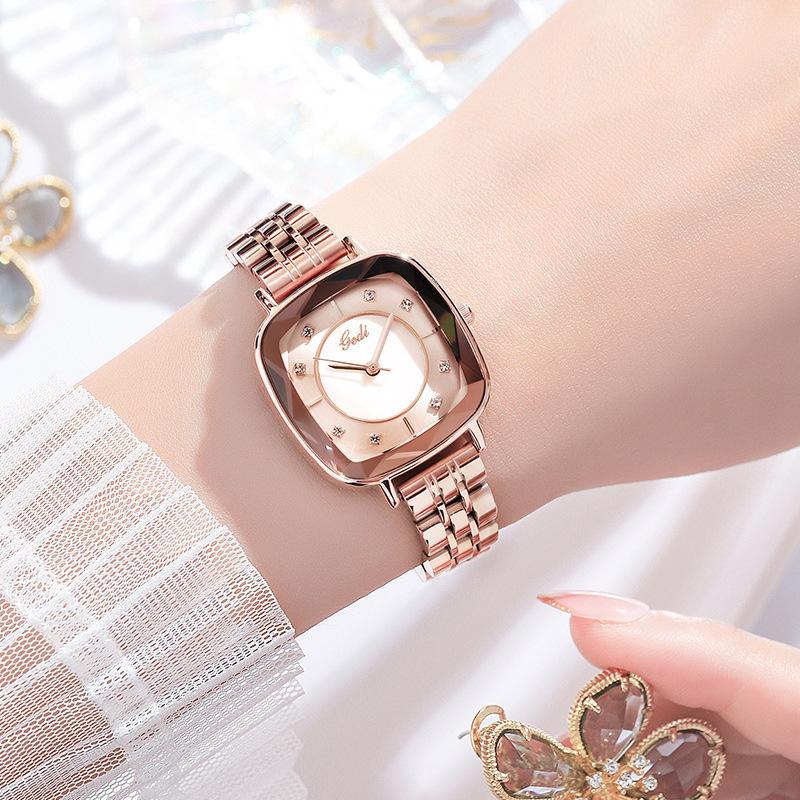 Square Small Dial Small Square Watch Ladies Wind Summer Waterproof Steel Belt Quartz Watch