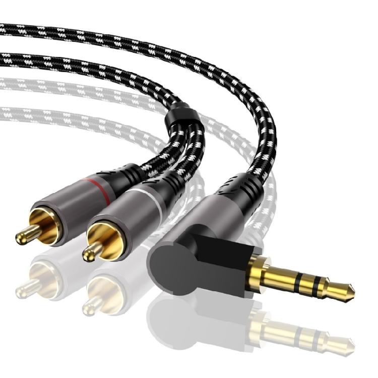 3.5mm To 2RCA Auditory Adapter Cable Cord Flexible For Noise less Signal Transfer Between Devices