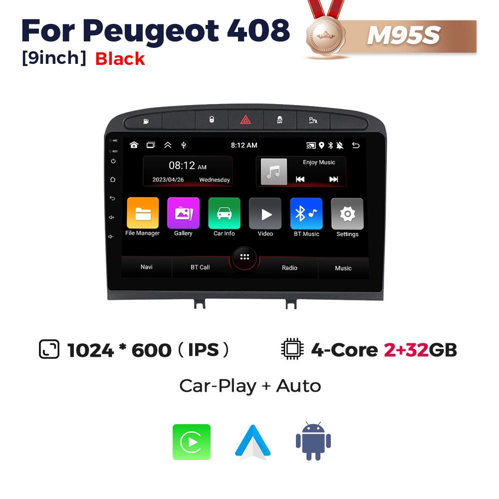NaviFly 2 DIN Android Car Radio  For Peugeot 408 2012-2020 308 308SW 2007-2015 Wireless Carplay Multimedia Stereo Navigation GPS