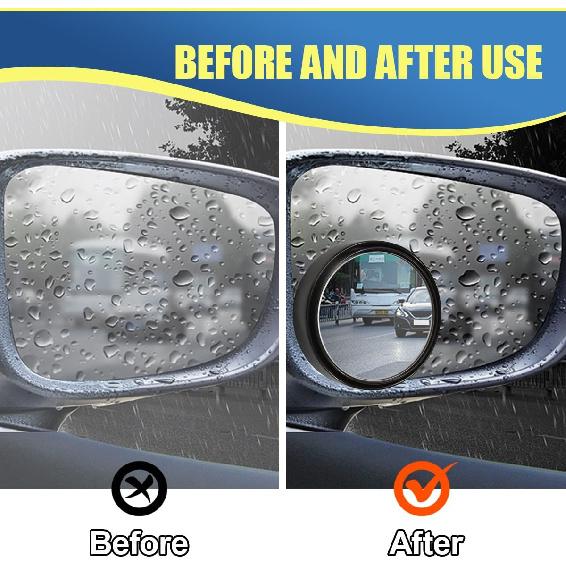 Craedli 2PCS 2" Round Blind Spot Car Mirrors, HD Glass Convex Mirror with Frame, 360° Adjustable Automotive Rearview Mirror, Self-Adhesive Wide