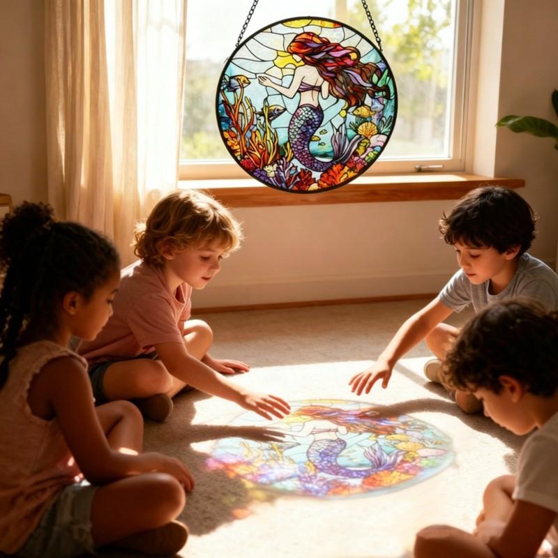 ABKP-Suncatcher (Mermaid Suncatcher) Glass Pendant Decoration