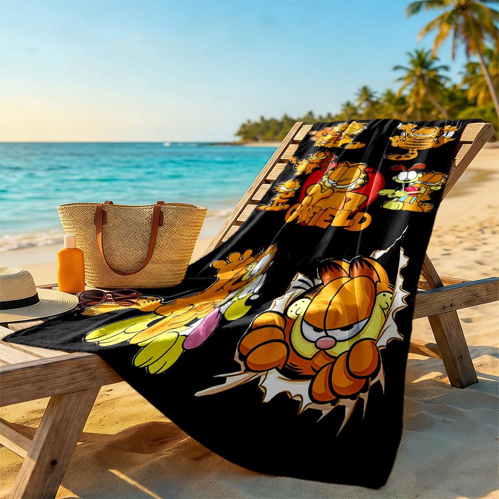 Garfield Beach Towel Soft Durable Quick-Dry Comfortable Lightweight Suitable for Swimming, Gym, Camping, Yoga Vacation