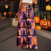 Women's Casual Wide Leg Pants Stretch Belt Pocket  Print Adjustable Tie Pants