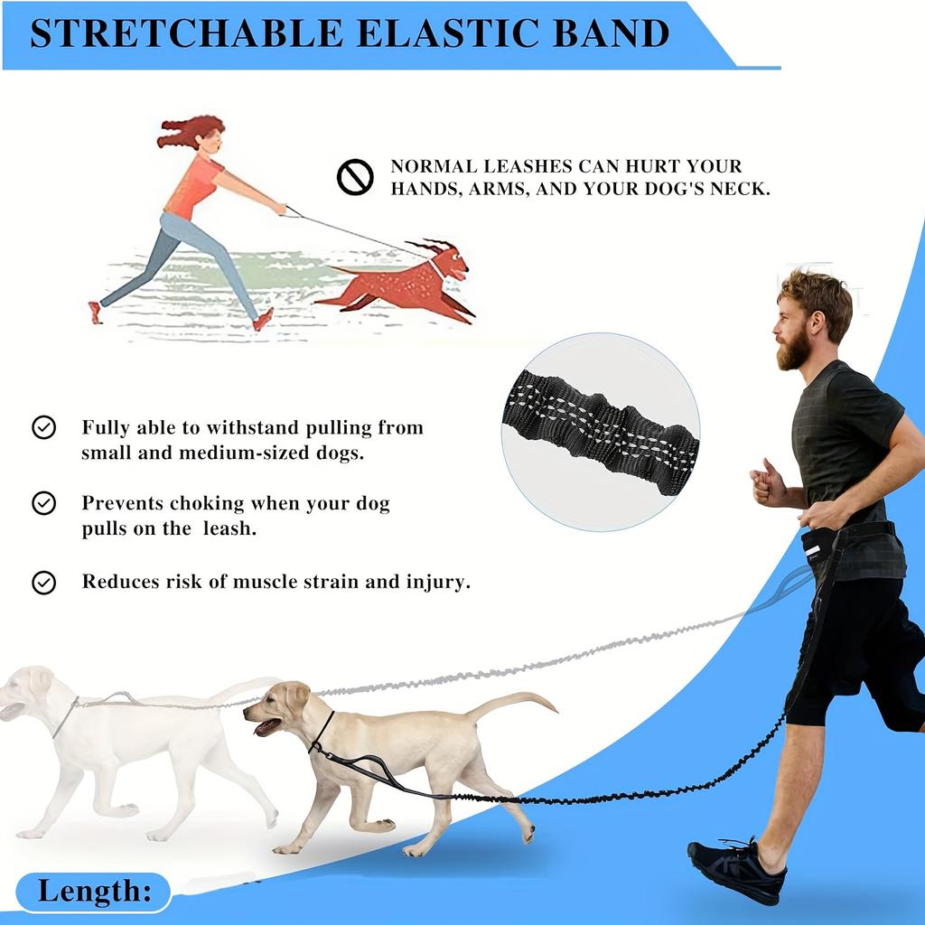 Hand Free Dog Leash for Pet Walking Running Jogging Adjustable Dog Leash Waist Belt Chest Strap Traction Rope Dog Accessories 7