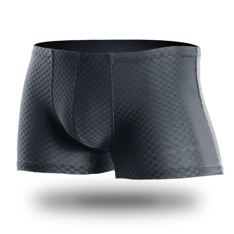 Men's Ultra-Thin Ice Silk Boxer Briefs - Breathable Seamless Summer Shorts