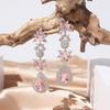 Wedding Bridal Earrings Women's Fashion Long Flower-style Teardrop Dangle Earrings