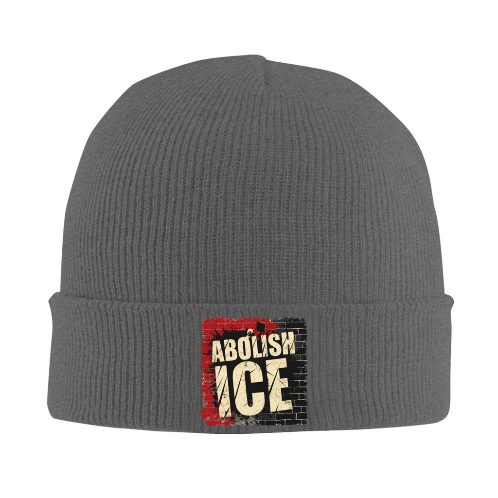 Abolish ICE Beanie Hats Bonnet Hats Adult Unisex Vintage Outdoor Knit Hat Autumn Winter Printed Elastic Caps