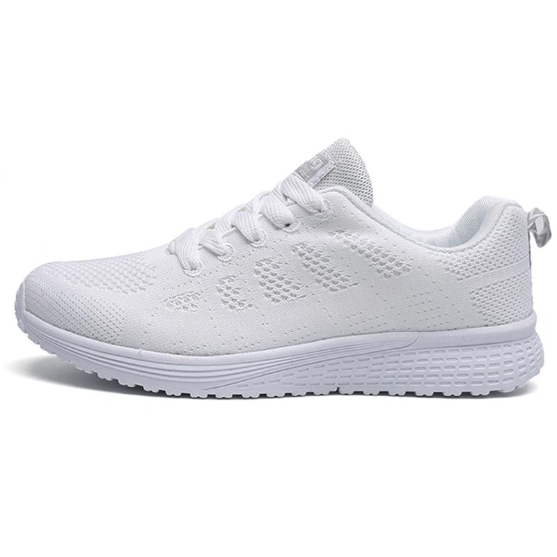 

Women Casual Shoes Fashion Breathable Walking Mesh Flat Shoes Sneakers Women s Gym Vulcanized Shoes White Female Footwear 35