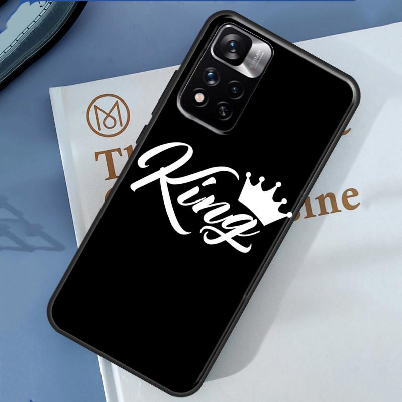 Crown QUEEN & KING Couples Case For Xiaomi Redmi 13C 10C 12C 14C Redmi Note 14 13 Pro 12 11 9 10 9S 10S 11S 12S Cover