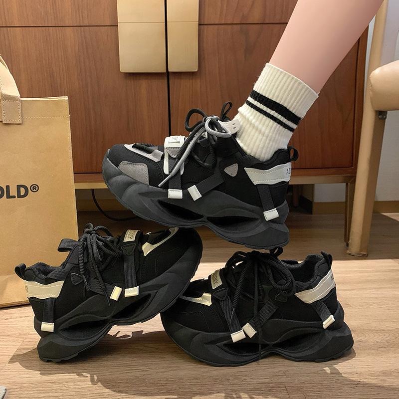 Autumn Women Shoes Chunky Sneakers Girl Sport Style Platform Shoes Thick-soled Dad Shoes