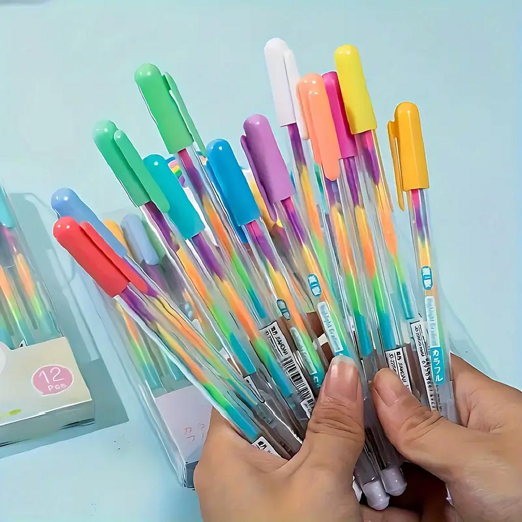 12pcs Multicolor Gel Highlighter Pens for Drawing and Notes