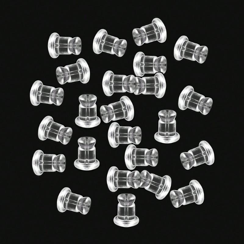 3 Boxs 2 Styles of Transparent Soft Silicone Earrings Back Plug DIY Earring Accessories