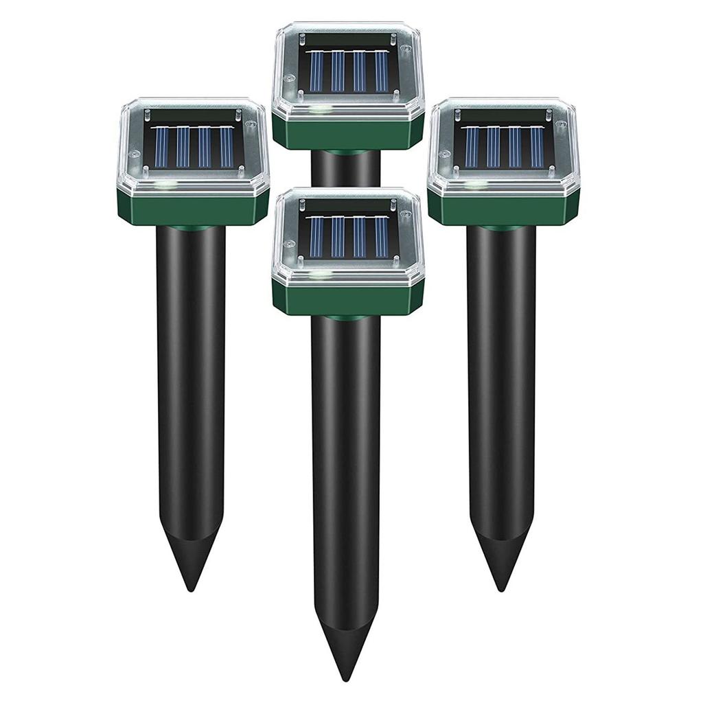 4Pcs Solar Mole Repeller Square High Power Waterproof Abs Mole Repellent Spikes For Garden Yard