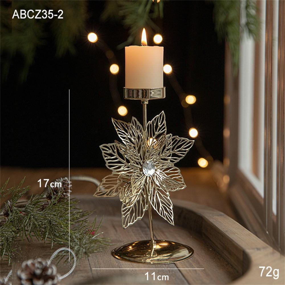 Festive Candle Holder Christmas Candle Holders Gold Color Versatile Use