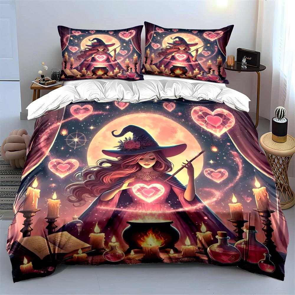 Magical Witchcraft Ritual Setup Kid'S And Adults' Bedroom Decor, Exquisite Three-Piece Bedding Set Gift