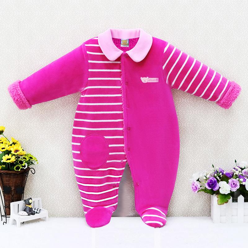 

Комплект зимней одежды с пухом для новорожденных мальчиков и девочек, повседневный комплект, спортивная одежда, детские комбинезоны на кнопках, теплая одежда 6M 3/6 розовый
