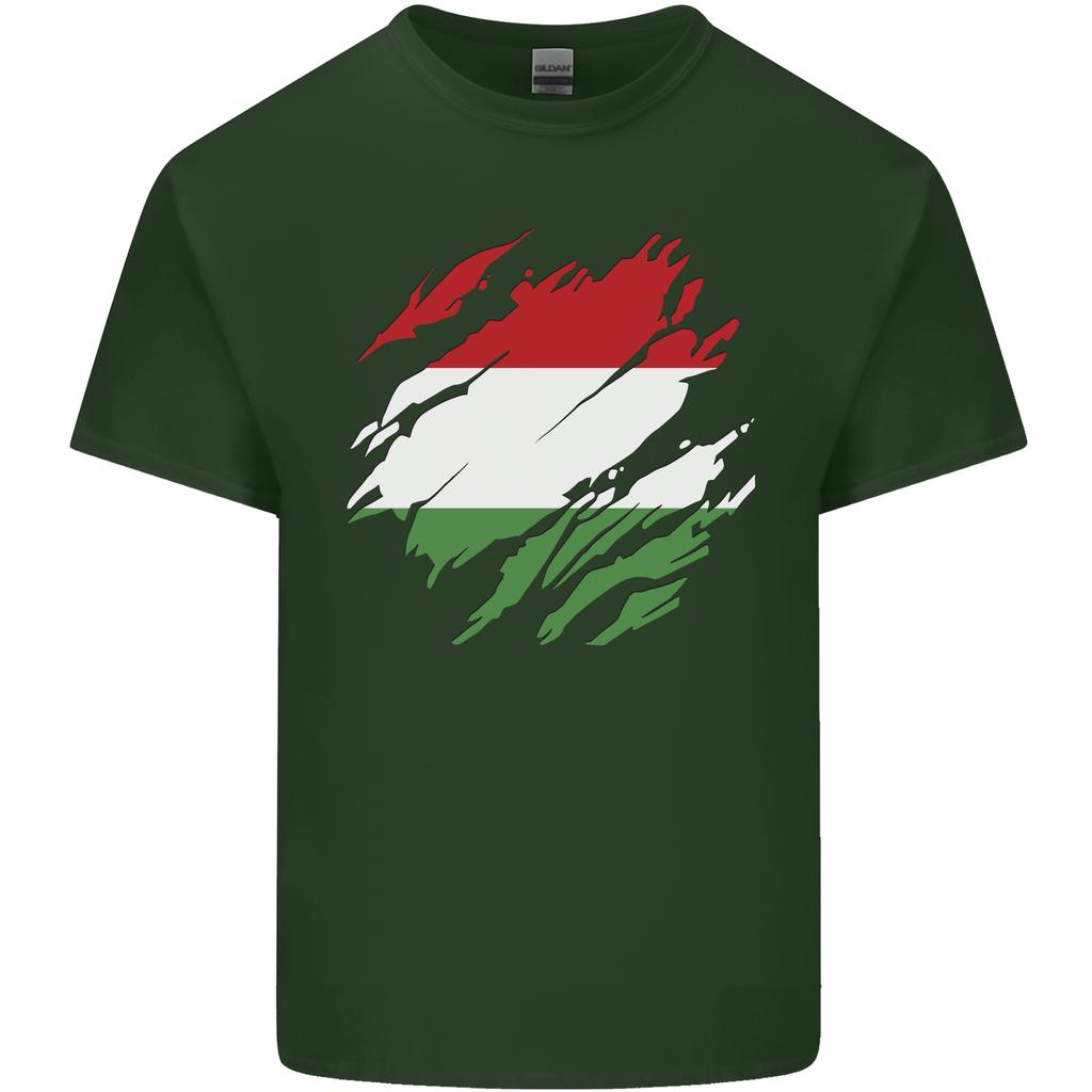 Torn Hungary Flag Hungarian Day Football Unisexs Light Cotton Tshirt