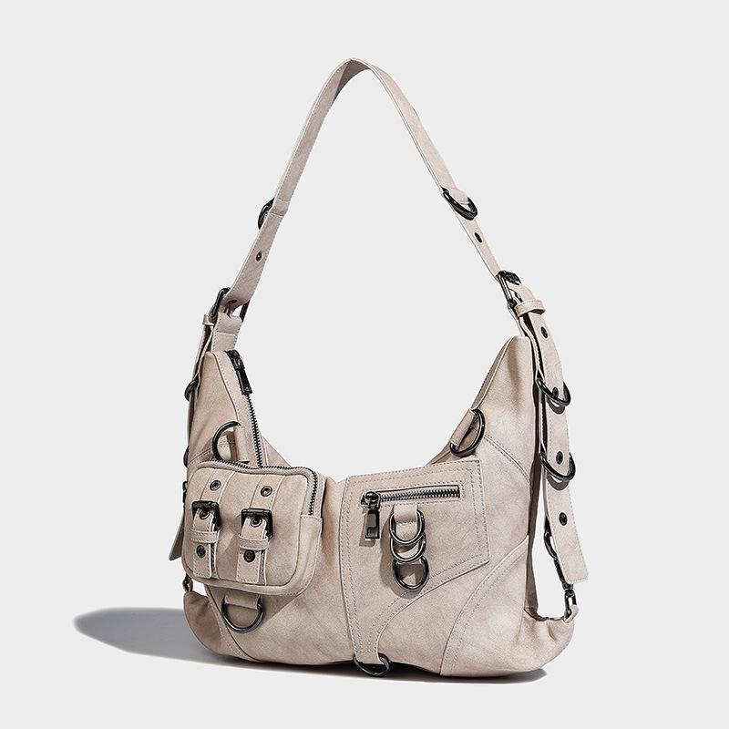 Wasteland Style Large Capacity Handheld Horn Bag Autumn Winter New Fashionable Loose Feel Versatile Commuter Shoulder Underarm Bag