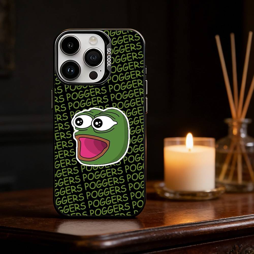 F-Funny P-Pepe the Frog Phone Case For iPhone 17,16,15,14,13,12,11,Pro Max,Plus Candy Silver Cover