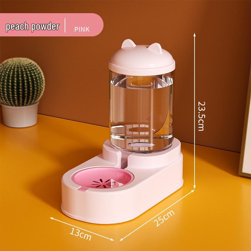 Automatic Cat & Dog Water Fountain Dispenser with Integrated Feeder - No Electricity Needed