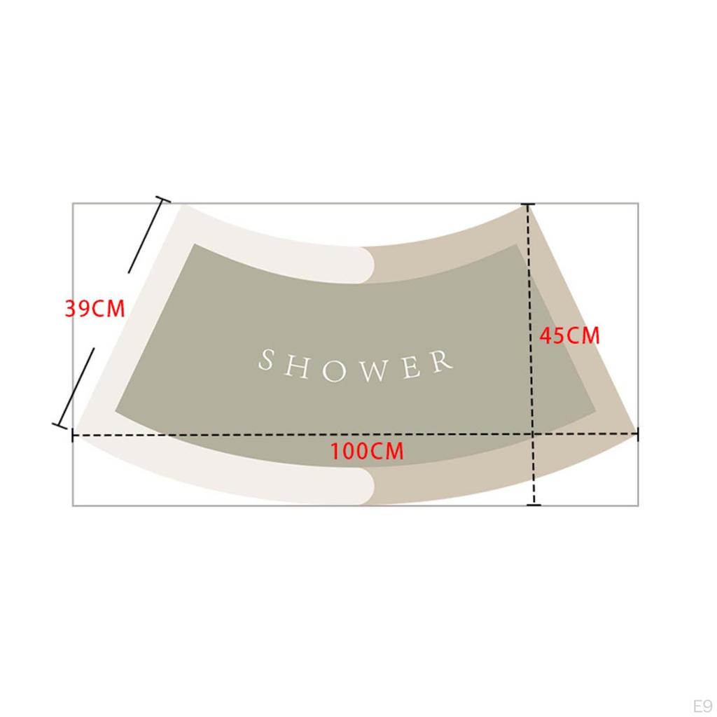 Curved Bath Mat, Toilet Non-Slip Bathtub Floor Rug for Quadrant Shower Cubicle,