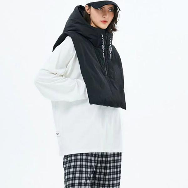 WTEMPO Herbst Winter Warm Reißverschluss Daunen Baumwolle Schwarze Mützen Damen Kältebeständig Winddicht Outdoor Radfahren Ski Mützen Schal