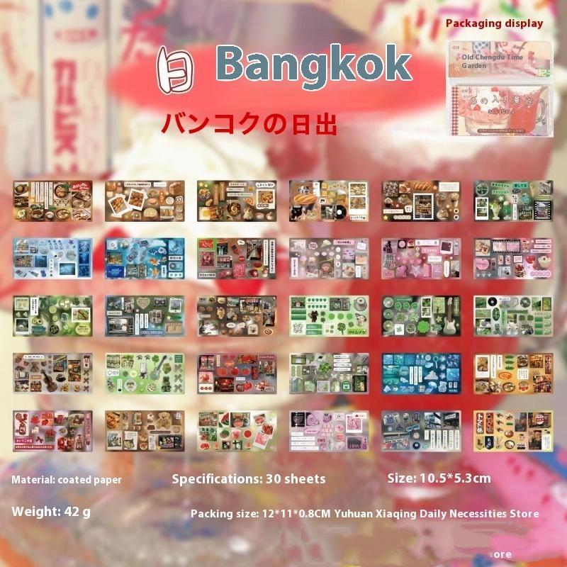 30Pcs/Lot Creative Handbook Kawaii Retro Ins Die Cutting Stickers Book Diy Scrapbook Diary Phone Case Cute Stationery Decals