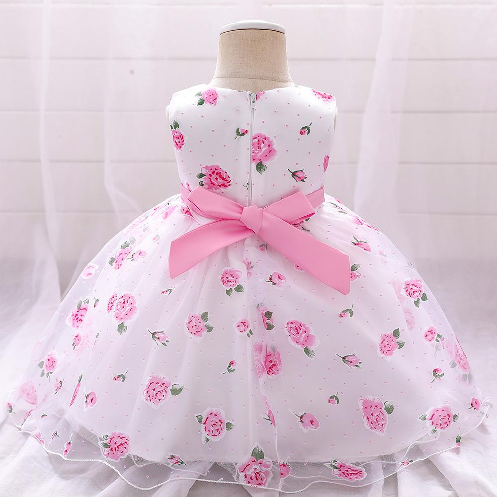 0-10 Years Summer Toddler Baby Girls Dress For Party Wedding Birthday Print Flower Christening Gown Children Clothes Floral