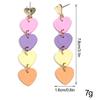 New Macaron Colorful Heart Acrylic Long Earrings for Women Sweet Love Square Spliced Drop Earring Valentine's Day Jewelry Gift