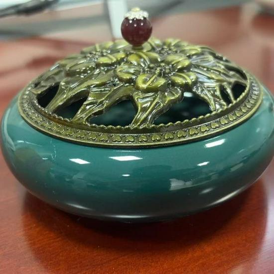 Large Ceramic Indoor Incense Burner: Fireproof Sandalwood & Stick Holder, Mosquito Repellent Ornament