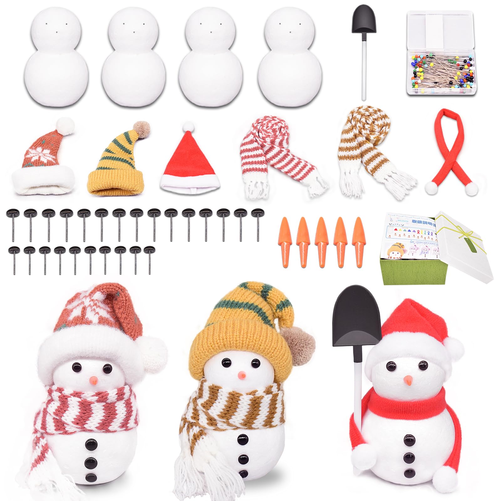 

MengMeng Сделай сам Рождественский снеговик Милая вязаная шапка и поделка из пенопласта Рождественский ручной работы Мини вязаная фигурка Санты-снеговика День рождения Рождественская вечеринка Снежная игрушка