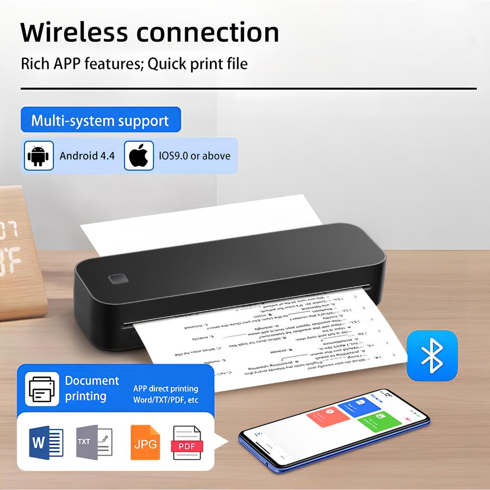 W-Marklife D210 A4 Thermal Printer OEM/ODM Certified 203dpi for Printing Documents Tattoo Paper FCC/RoHS/UKCA Certified