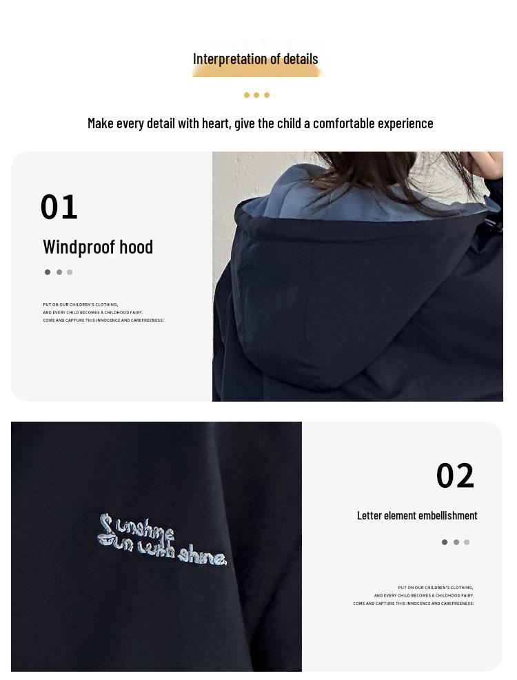 Girls' Korean Style Reversible Hooded Windbreaker: Trendy Spring/Autumn Jacket for Big Girls