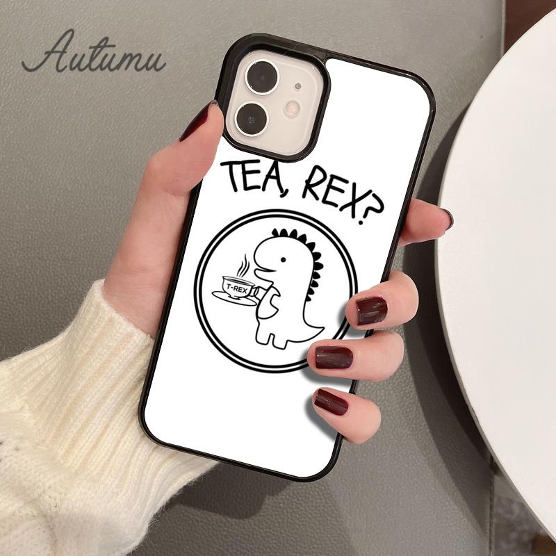 Cute Dinosaur Tea RePhone Case For iPhone 17 Air 15 16 16e Pro Max 11 12 13 14 Plus Cover coque Fundas Shell