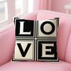 LOVE Simplified English Alphabet Cushion Cover Natural Linen Organic Fabric DoubleSided Printing Sofa Home Decor Pillow Case