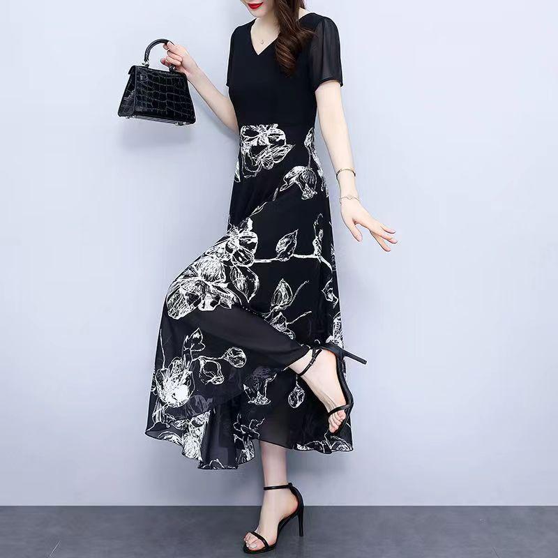 Black Summer Slimming Plus Size Flattering Fairy Dress for Women