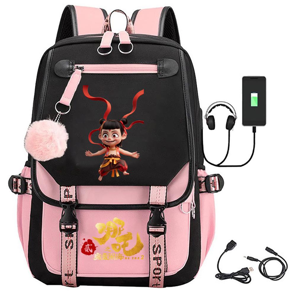 New Nezha's Devil's Child Noisy Sea Animation Large Capacity Backpack Travel Bag Computer Bag Student Leisure Backpack School Bag