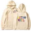 2023 Men's Astro Autumn Solid Color Fleece Hoodie with Trendy Letter Print