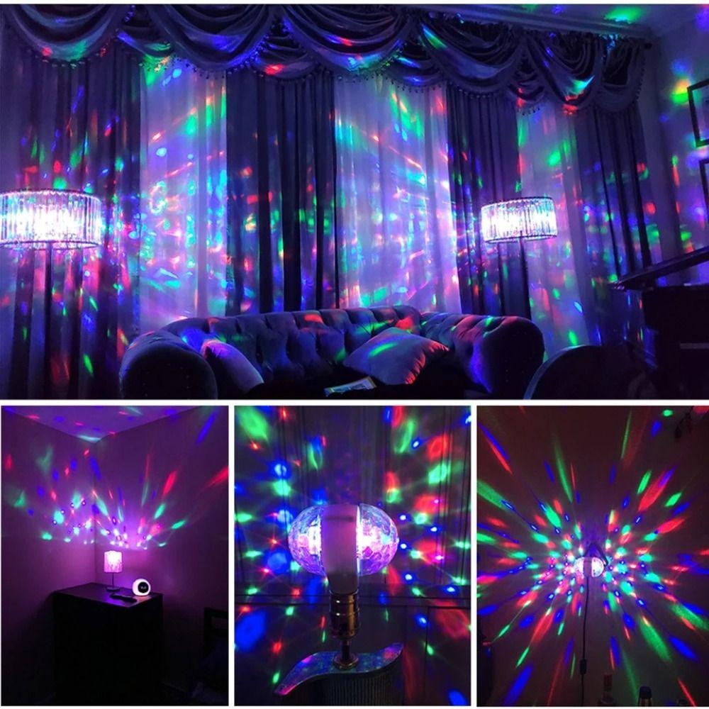 Автоматически вращающаяся хрустальная стробоскопическая RGB лампа 6 Вт AC85-265V DJ сценическая лампа лампочка диско огни бар