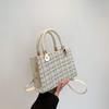 Versatile Plaid Square Shoulder Bags for Women Minimalist Ladies Adjustable Crossbody Bag Textured Female Purse Phone Handbags