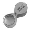 Metal Jewelry Magnifying Glass Mini Reading Magnifier 10-30X Pocket Loupe  Read Newspapers