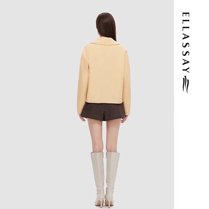 ELLASSAY Women's Wool Cashmere Suit Collar Coat