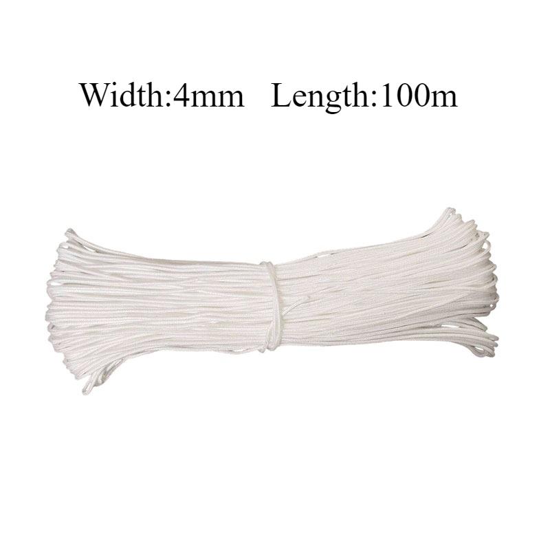 

100 м Белая Веревка Прочная Веревка для Флагштока Бельевой Веревки Кемпинговой Палатки Каноэ Работы на Деревьях Многоцелевая Многофункциональная Страховочная Веревка 100m