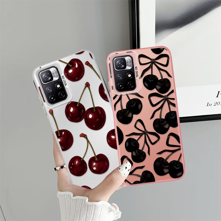Case for Xiaomi Poco X3 NFC X3 Pro C50 C61 C51 Phone Cover Stylish Cherry Pattern