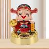 God of Wealth Figurine Solar Powered Automatic Nodding   Cai Shen Statue Decor for Home Car  