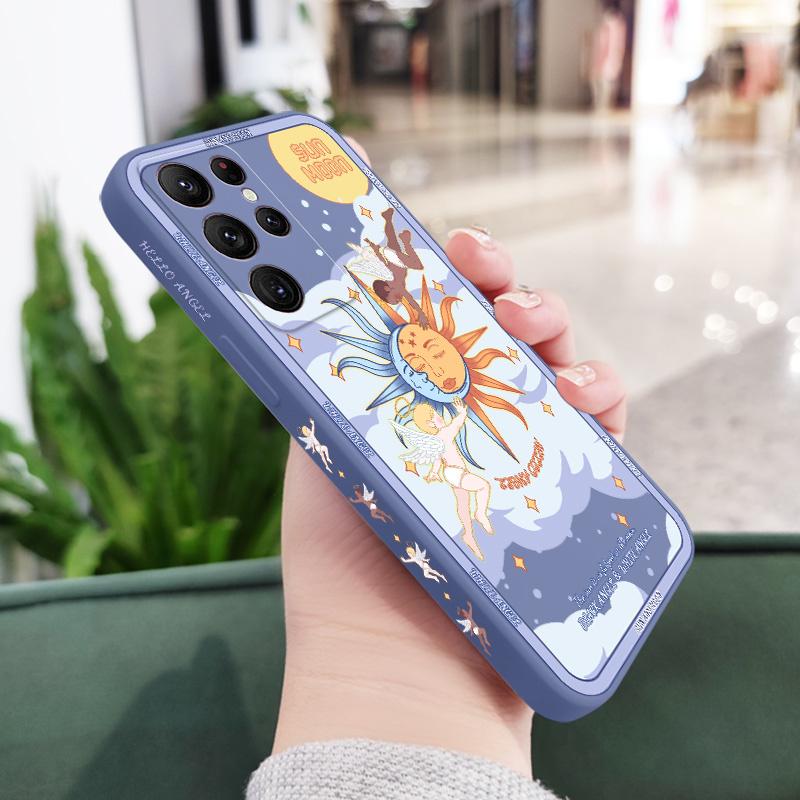 

Love Cupid Phone Case For Samsung Galaxy S25 S24 S23 S22 S21 S20 Ultra Plus FE S10 Note 20 ultra 10 9 Plus Cover Galaxy S23 FE светло-синий