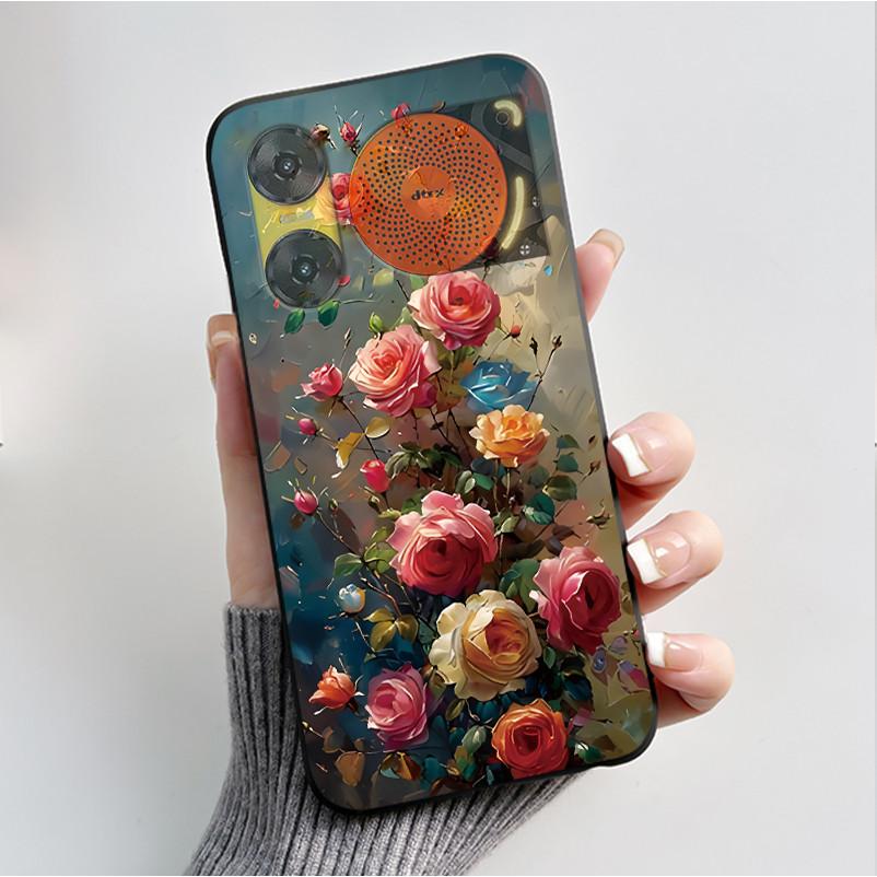 Printing Case For ZTE Nubia Music 2 Music2 Soft Silicone Black Shell For ZTE Nubia Music Z2353 Cover Cute Flower Cartoon Casing