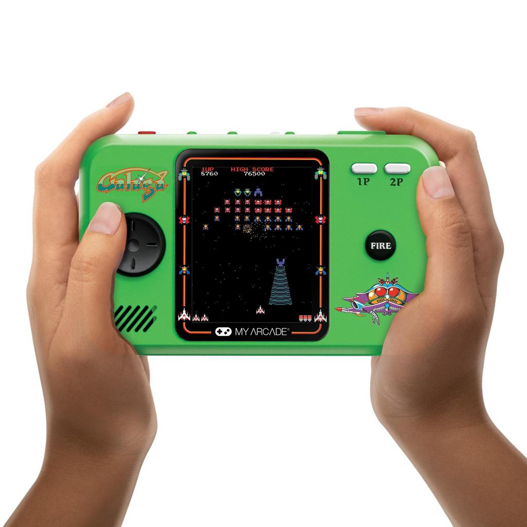 My Arcade Pocket 2 Retro Portable Video Game Console with and Color Displays and 2 Retro Arcade Galaga/Galaxian Player 1" 2.75" Games,