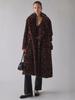 Popular Leopard Print Medium and Long Imitation Fur Coat Women's Double-breasted Lapel Loose Light Luxury Thermal Jacket